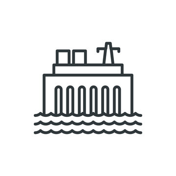 Hydro Power Plant Vector Icon