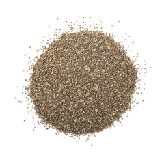 Pile of Chia Seeds Isolated on White Background