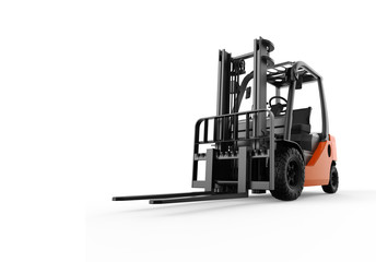 Forklift isolated on white
