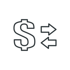 dollar exchange vector icon