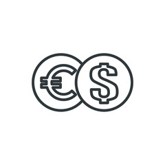 euro dollar vector icon