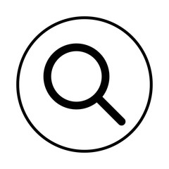 Search vector icon, vector in the black circle