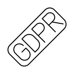 GDPR General Data Protection Regulation icon, line style