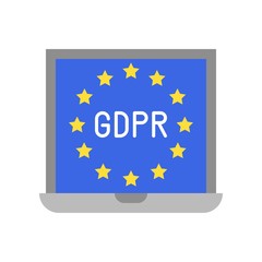 GDPR General Data Protection Regulation icon, flat style