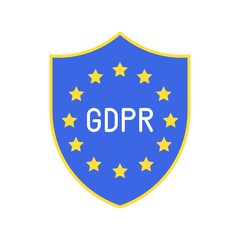 GDPR General Data Protection Regulation icon, flat style