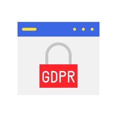 GDPR General Data Protection Regulation icon, flat style