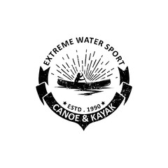 vintage canoe badges labels, emblems and logo