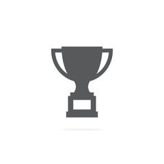 Trophy cup icon on white background