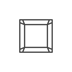 Square gemstone line icon. Precious stone, gem linear style sign for mobile concept and web design. Diamond, brilliant outline vector icon. Symbol, logo illustration. Vector graphics