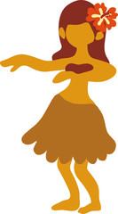 フラダンスを踊る女性イラスト