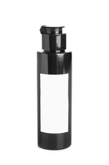 Bottle of shampoo on white background