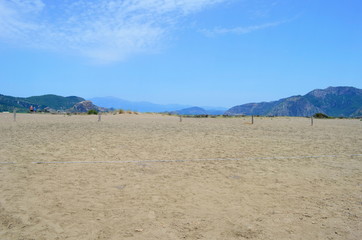 turtle island and green Dalyan river in Turkey