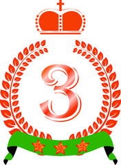 Illustration of a luxurious Copper laurel to honor the Third place