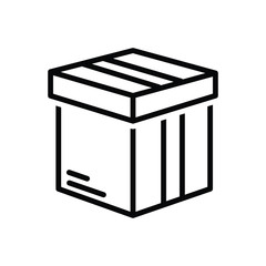 Black line icon for box pack 