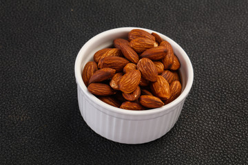 Almonds nuts heap