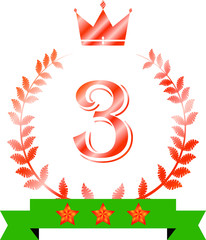 Illustration of a luxurious Copper laurel to honor the Third place