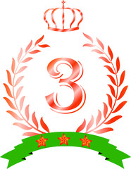 Illustration of a luxurious Copper laurel to honor the Third place