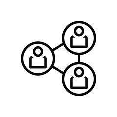 Black line icon for connection