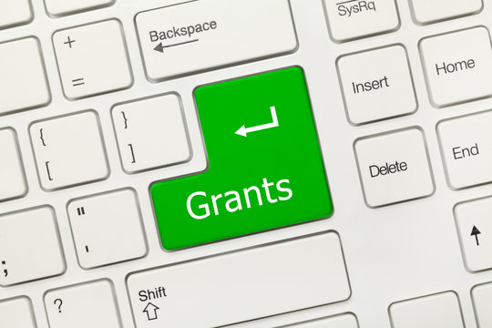 White conceptual keyboard - Grants (green key)