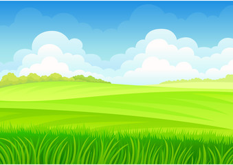 Fototapeta na wymiar Tall grass on the background of meadows. Vector illustration on white background.