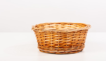 Empty wooden basket for fruit or bread.