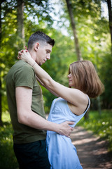 Fototapeta premium Young Couple Walking In The Park
