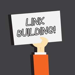 Conceptual hand writing showing Link Building. Business photo showcasing Process of acquiring hyperlinks from other websites Connection