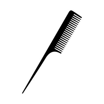 Black and white hairbrush silhouette