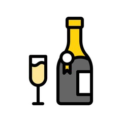 Alcoholic drink vector, Beverage filled icon editable stroke