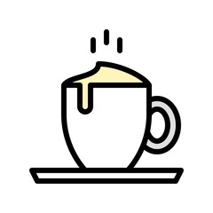 Steamed milk vector, Beverage filled icon editable stroke