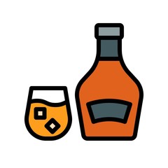 Brandy vector, Beverage filled icon editable stroke