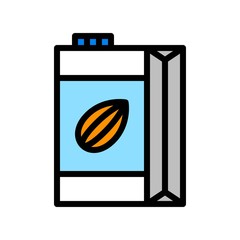 Almond Milk vector, Beverage filled icon editable stroke