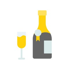 Alcoholic drink vector illustration, Beverage flat style icon
