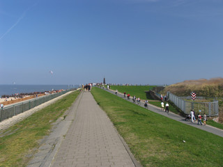 Deich, Strand, Cuxhaven, Niedersachsen, Deutschland, Europa