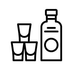 Alcoholic drink vector illustration, Beverage line style icon