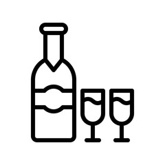 Alcoholic drink vector illustration, Beverage line style icon