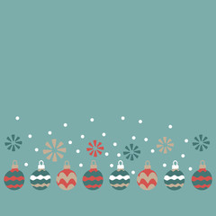 Christmas balls, snowflakes . Vector illustrations for greeting cards, posters and invitations. Place for text