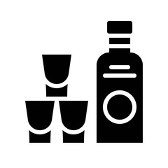 Alcoholic drink vector illustration, Beverage solid style icon