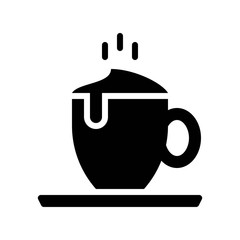 Steamed milk vector illustration, Beverage solid style icon