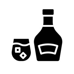 Brandy vector illustration, Beverage solid style icon