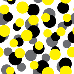 Geometric abstract seamless pattern with yellow circles. Pattern for fashion,wallpaper,paper. Vector illustration.