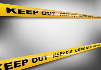 Caution tapes on white background vector image