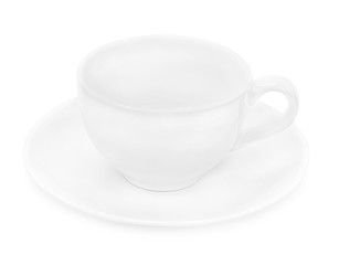 White coffee cup on a white background
