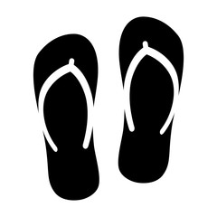 Flip flops sandal beach wear flat vector icon for apps and websites - obrazy, fototapety, plakaty