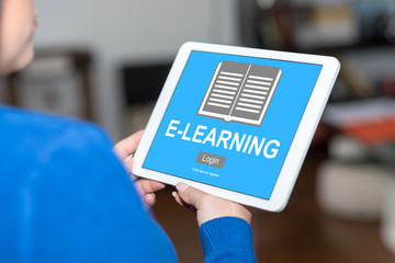 E-learning concept on a tablet