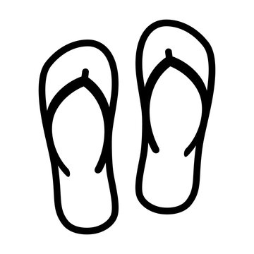 Flip Flops Sandal Beach Wear Line Art Vector Icon For Apps And Websites