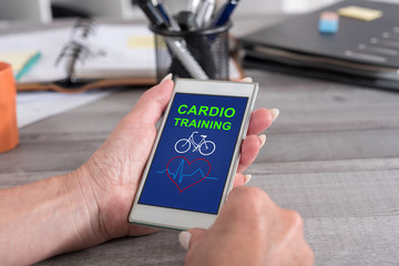 Cardio training concept on a smartphone