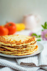 A stack of homemade cheese cakes