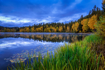 Fall colors on Dutch Lake, Clearwater, British Columbia, Canada