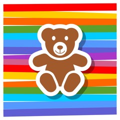 Cute teddy bear, color background